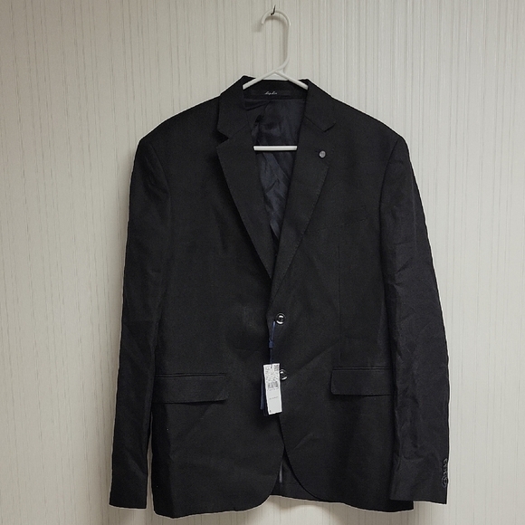 Mango Mens Slim Fit Tailored Sz 44 Black Linen Blazer. Unlined. 100% Linen NWT - Picture 4 of 11